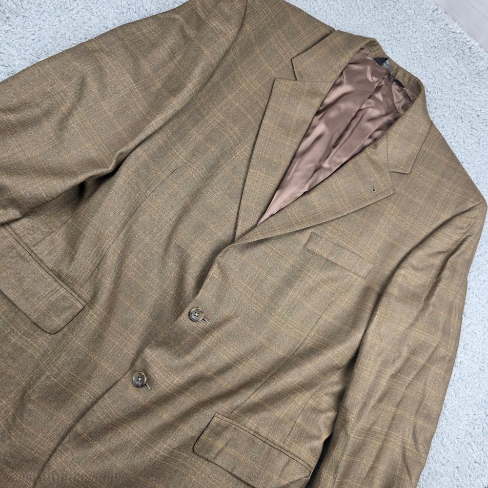 Jos A Bank Signature Collection Blazer 43 RG Brown Plaid Wool Silk Sport‎ Coat
